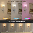 DORESshop Battery Operated Wall Sconce Set of 2, Wireless Wall Light, 15 Color Rechargeable Wall Sconces, Sconce Wall Decor Set of 2 for Bedroom, Living Room, Nickel and Crystal, 24.6in