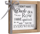 6 Inch Funny Office Decor, Wooden I Do Not Have Ducks I Have Squirrels Sign, Rustic Desk Decorations for Women Office Cubicle Accessories Table Shelf Bathroom Farmhouse Home Decor