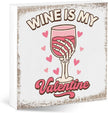 Valentines Coffee Desk Decor, Valentine's Day Gifts for Drink Lover Bar Station, Wine Is My Valentine Home Office Table Sign for Kitchen Shelf Tiered Tray, Cafe Tabletop Decoration to Couples