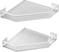 Acrylic Corner Bathroom Counter Organizer - 2 Tier Countertop Storage Shelves for Dresser, Kitchen, Laundry, Dorm Room (White)