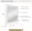 MCS Large Wall Mirror, Modern Rectangle Mirror Home Decor for Living Room, Bedroom, or Bathroom, 26.5 by 32.5 Inch, White