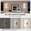 Modern LED Wall Sconce, 5CCT Dimmable Brushed Nickel Wall Lights, 12W 800LM 2700K-5000K Adjustable, Hardwired Indoor Up and Down Acrylic Wall Light Lighting for Living Room Bedroom Hallway, ETL