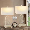 Rustic Farmhouse Table Lamps Set of 2, Birdcage Design Vintage Bedside Lamp Nightstand End Table for Living Room, Bedroom(2 LED Bulb Included)