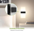 ASD LED Indoor Wall Mount Light Fixture - 14 Inch 24W Modern Interior Matte Black Dimmable Wall Sconce Light - ETL 2700K-5000K Adjustable - Hallway, Bedroom LED Wall Lights, Pack of 2