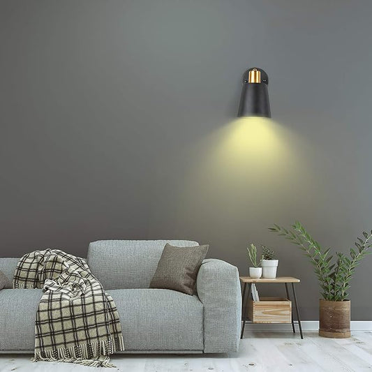 Plug in Wall Sconces, Wall Mounted Lamps with Plug in Cord Metal Vintage Industrial Wall Light Fixtures Lighting Reading Lights for Bedside Bedroom Living Room Indoor Doorway (Exclude Bulb) (2PC)