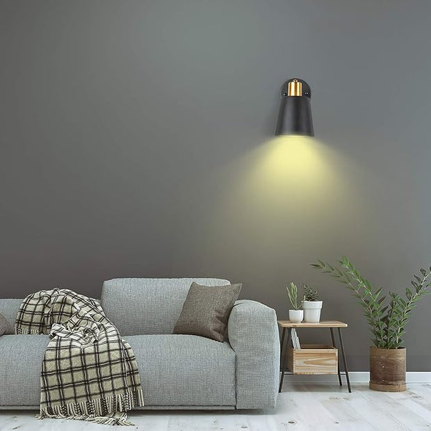 Plug in Wall Sconces, Wall Mounted Lamps with Plug in Cord Metal Vintage Industrial Wall Light Fixtures Lighting Reading Lights for Bedside Bedroom Living Room Indoor Doorway (Exclude Bulb) (2PC)