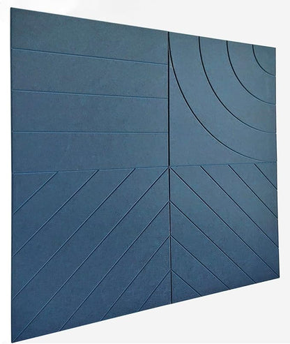 21.65" Large Square Acoustic Panels 4-Pack - Sound Absorbing Wall Panels, Noise Reducing Soundproof Decorative Felt Tiles for Home Office, Studio, Living Room - Prussian Blue