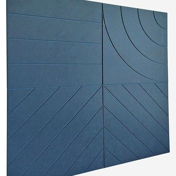 21.65" Large Square Acoustic Panels 4-Pack - Sound Absorbing Wall Panels, Noise Reducing Soundproof Decorative Felt Tiles for Home Office, Studio, Living Room - Prussian Blue