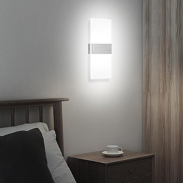 MEHIDFY Wall Sconces Sets of 2, Dimmable Touch Control Wall Lamp, Rechargeable LED Wall Sconces, Battery Operated Wall Lights, Bedside Lamp, Reading Light Bedroom with 4 Brightness (White)