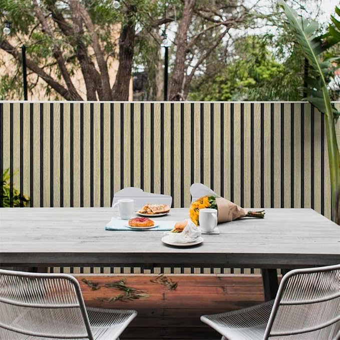 Wallpaper Peel and Stick Wood Grating Stripe Self-Adhesive Wallpaper Faux Wood Contact Paper Wood Slats Self Adhesive Wall Paper PVC Vinyl Film Removable Waterproof (Wood B, 17.3