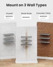 AMADA HOMEFURNISHING Floating Shelves, Wall Shelves for Bathroom/Living Room/Bedroom/Kitchen Decor, Grey Shelves with Invisible Brackets Set of 3 - AMFS07G