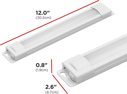 UltraPro 12 inch Plug-in Linkable Under Cabinet Lights, High/Low/Off, Warm White Light (2700K), LED Under Cabinet Lighting, Under Counter Lights for Kitchen, 44105