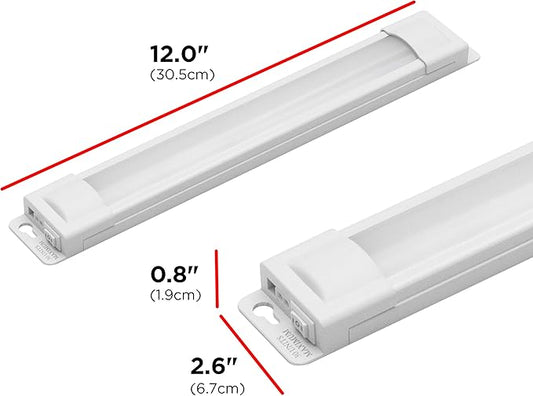 UltraPro 12 inch Plug-in Linkable Under Cabinet Lights, High/Low/Off, Warm White Light (2700K), LED Under Cabinet Lighting, Under Counter Lights for Kitchen, 44105