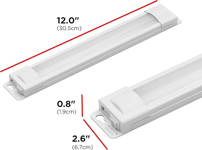 UltraPro 12 inch Plug-in Linkable Under Cabinet Lights, High/Low/Off, Warm White Light (2700K), LED Under Cabinet Lighting, Under Counter Lights for Kitchen, 44105