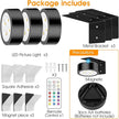 RGB Picture Light Battery Operated Painting Lights for Wall Wireless Magnetic Display Art Light with Remote Controls,Dimmable&Timer for Art Frame Artworking,6Pack Black
