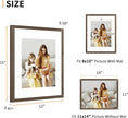 ATOBART 11x14 Picture Frame Set of 4, Displays 8x10 with Mat or 11x14 Without Mat, Photo Frames for Wall Hanging or Tabletop, Includes HD Plexiglass, Brown
