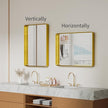 Koonmi Gold Bathroom Mirror for Wall, 22x30 Inch Matte Metal Deep Framed Rounded Corner Wall Mirror, Shatterproof Tempered Glass for Farmhouse Bedroom Entryway, Vertically or Horizontally