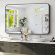 Koonmi Black Framed Bathroom Mirror - 36x55 Inch Shatterproof Tempered Glass Vanity Mirror for Bathroom Sink, Wall Mounted with Matte Aluminum Alloy Frame, No Distortion, Modern Decor