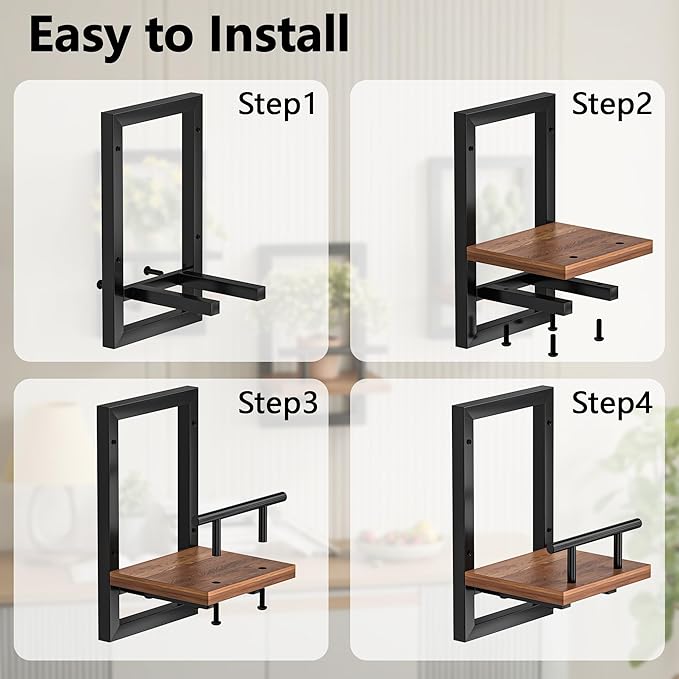 bosbo Floating Shelves for Wall, Plant Shelf Indoor, Wall Planters for Indoor Floating Plant Shelves for Bedroom, Living Room, Kitchen, Office, Bathroom Decor (3 Pack)