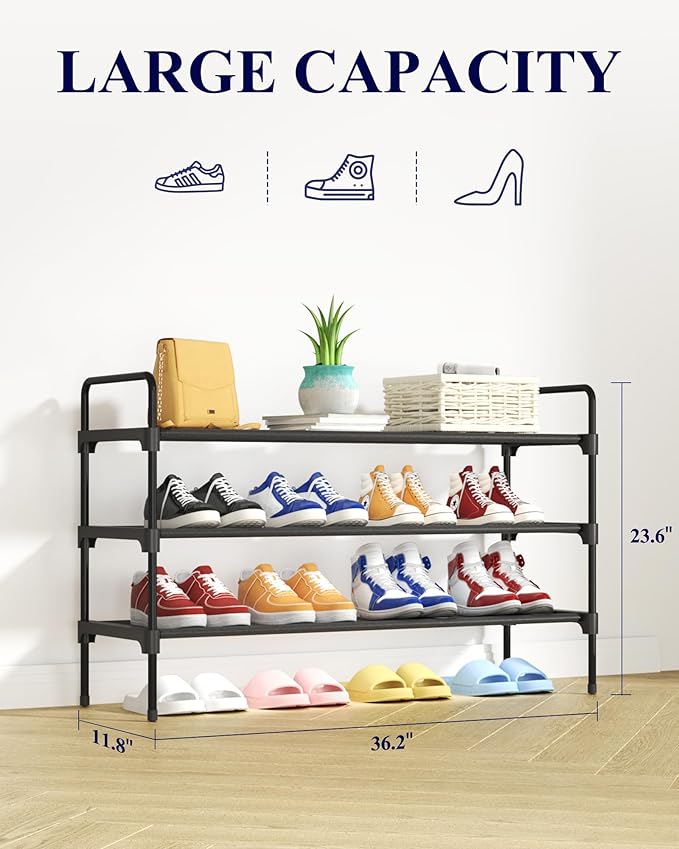 Kitsure Shoe Rack for Closet, Sturdy and Long-Lasting Shoe Shelf, Shoe Rack for Entryway, Personalized DIY Shoe Organizer, Shoe Rack Organizer for Space-Saving, 36.2