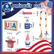 4th of July Decorations, Memorial Day Decorations, Independence Day Patriotic Tiered Tray Decor Set, 6 Pieces Fourth of July Centerpieces for Home Office Table Shelf, Red White and Blue Decorations