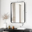 Black Mirror for Bathroom Wall - 26x38 Inch Bathroom Mirrors Over Sink with Rectangular Metal Frame, Black Vanity Rectangle Mirror for Restroom, Hallway, Home Office
