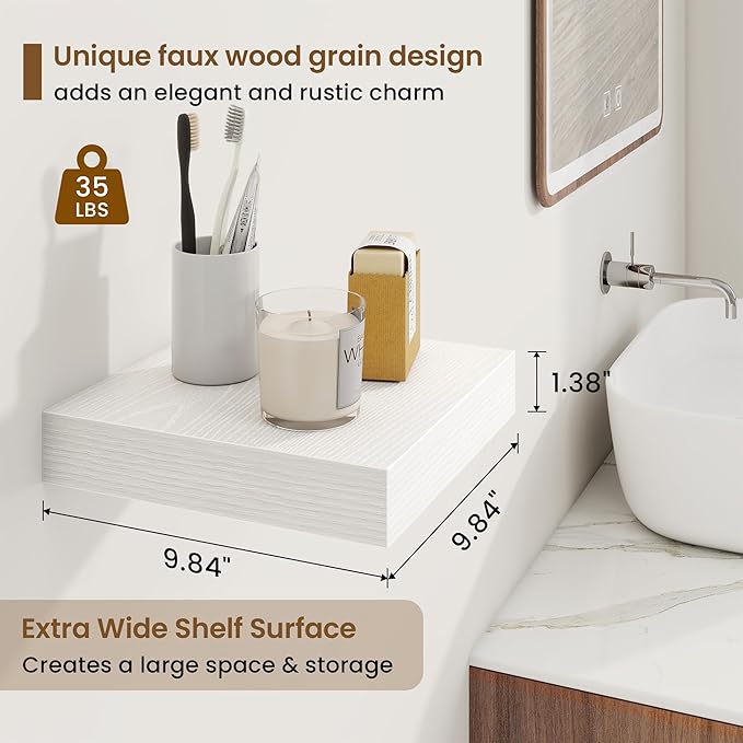 Square Floating Shelves for Wall, 10