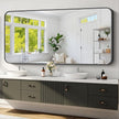 Koonmi Black Framed Bathroom Mirror - 32x72 Inch Shatterproof Tempered Glass Vanity Mirror for Bathroom Sink, Wall Mounted with Matte Aluminum Alloy Frame, No Distortion, Modern Decor