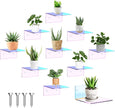 10 Pieces Small Floating Shelves for Wall 4'' Acrylic Mini Wall Shelf Acrylic Display Shelf Clear Hanging Shelves Room Decor for Bedroom, Bathroom, Living Room, Office
