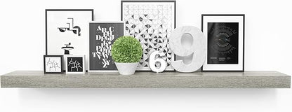 Ballucci Floating Shelf, 36" Wood Wall Shelf with Invisible Brackets for Bathroom, Living Room, Bedroom, Kitchen, Nursery, 6" Deep, Rustic Gray