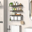 Floating Bathroom Shelves Wall Mounted - Wooden Shelf Set of 3 for Over Toilet Storage & Farmhouse Bathroom Decor - Perfect Shelving Organizer for Apartments RVs Powder Room Restroom - Rustic