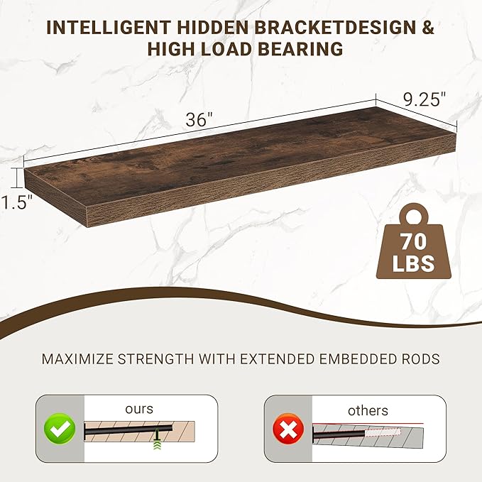 36 Inch Floating Shelves, 36