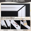 6-Frame Premade Accent Wall Molding Kit, Ready-to-Assemble Wainscoting Panels, Pre-Cut Chair Rail Moulding Trim for Home Décor