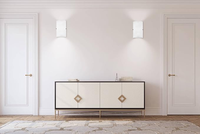 EGLO Troy 1-Light Wall Sconce Bathroom Modern Dimmable LED Mirror Vanity Light Fixture, Milk Clear