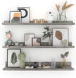 Giftgarden 36 Inch Grey Floating Shelves for Wall Mount, Gray Wood Wall Shelf Ledge for Bathroom Bedroom Living Room Kitchen Storage, Set of 3 Different Sizes