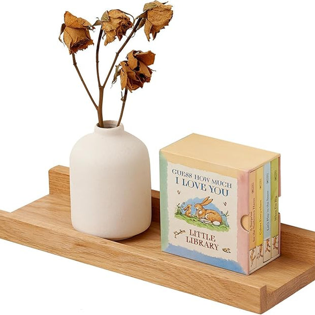 Oak Floating Shelves 12 Inch Wall Shelves for Decor and Storage, 4 Inch Deep Natural Solid Wood Shelf, Picture Ledge Shelf for Bedroom Bathroom Living Room KitchenLaundry Room