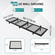 2 Pack Garage Wall Shelving, 46'' x 12.6'' Garage Shelf Wall Mounted, Heavy Duty Storage Shelves 360 LBS Capacity, Floating Storage Rack with 8 Hooks, Metal Shelf Organizer for Basement, Workshop