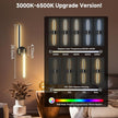 Wall Sconces with 360°DIY Independently Rotatable Lamp,10000mAh Rechargeable Battery Operated,Wireless Magnetic Wall Lights with Remote,RGB Colors&Dimmable,Wall Decor for TV/Mirror,Bedroom,Staircase