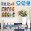Wall Mounted Spice Rack Shelves [3-Pack] - Clear Acrylic 15