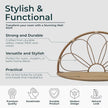 Set of 2 Arched Flower Decorative Wall Shelves – Boho Home Decor Floating Display Shelf – Metal & Wood Modern Wall Shelves for Office, Bedroom & Living Room – 11