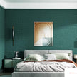 Yancorp Textured Fabric Emrald Green Peel and Stick Wallpaper - Faux Grasscloth, Linen, Removable - 24