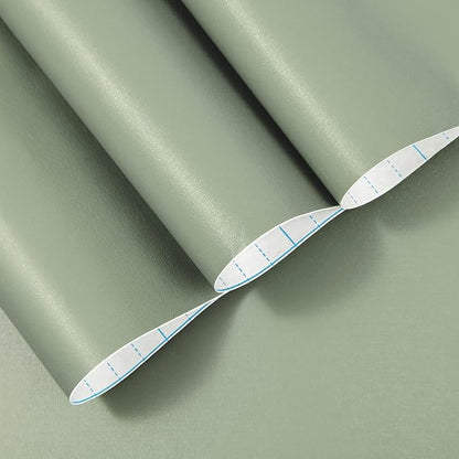 practicalWs Sage Green Wallpaper Stick and Peel Green Contact Paper 17.7'' x 118.1'' Removable Wallpaper Self-Adhesive Vinyl Solid Wall Paper for Bedroom Kitchen Cabinets