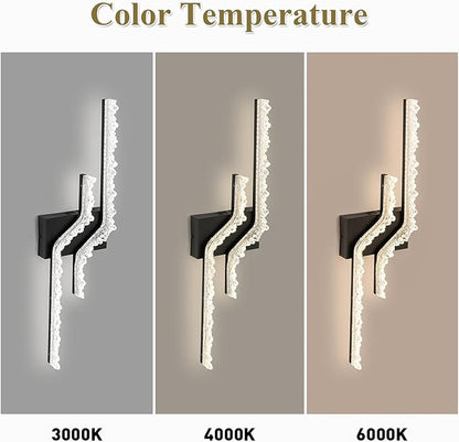 Modern Vanity Light Black 6000k LED Indoor Wall Lamp Acrylic Wall Light Fixture for Bedroom Living Room Hallway.