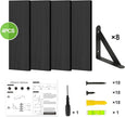 Fixwal Floating Shelves for Wall, Wood Wall Mounted Shelves for Bedroom, Bathroom, Living Room, Kitchen Storage and Decor(Black, Set of 4, 16.5 Inch)