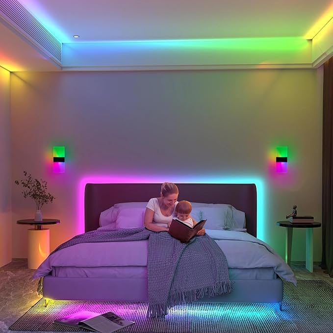 Wall Sconce, LED Wall Lights for Room Decor, Battery Operated Wall Sconce, Remote Control, Dimmable, Rechargeable, Small Night Lights for Hallway Stairway Porch Closet