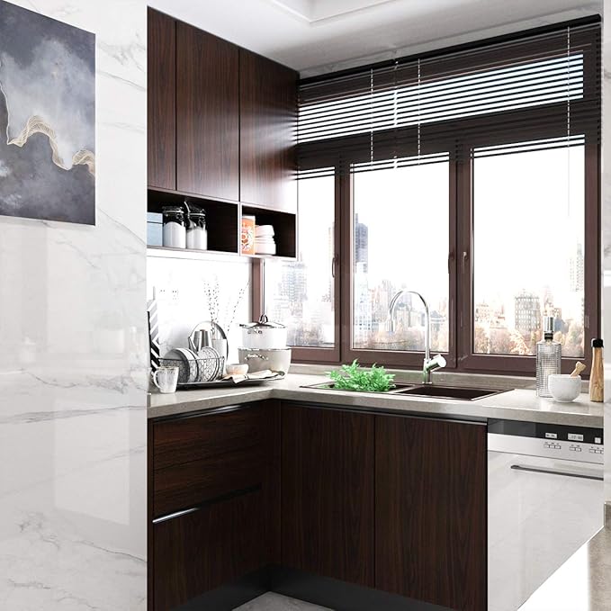 TOTIO Dark Brown Wood Wallpaper Black Walnut Wood Contact Paper Thick Peel Stick Wood Look Wall Paper Removable Adhesive Waterproof Wall Covering Decoration Countertop Counter Desk Vinyl Roll 24
