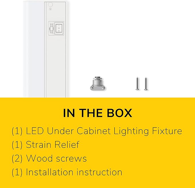 GETINLIGHT Dimmable Hardwired Only 3 Color Under Cabinet LED Lights, 24-inch, Soft White(3000K), Bright White(4000K), Daylight White(5000K), Matte White Finished, ETL Listed, IN-0201-13-WH-345K