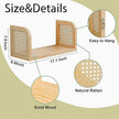 Rattan Wall Shelf, 8 Inch Deep Wooden Hanging Bookshelf, Natural Cute Nursery Shelves Wall Mounted, Boho Decorative Floating Shelves for Kids Room, Living Room, Play Room, Bedroom