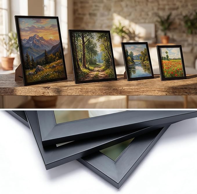 Hoikwo Multi Pack Set of Black Picture Frames, Six 4x6 Six 5x7 Four 8x10 Two 11x14 for Home Wall Display