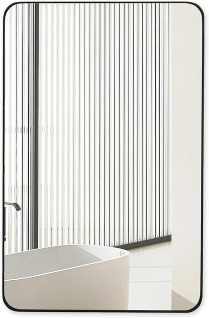 Tanmicoshomy Black Framed Bathroom Wall Mirror, 20x30 Inch Rectangular Mirrors with Tempered Glass for Bedroom,Living Room or Entryway